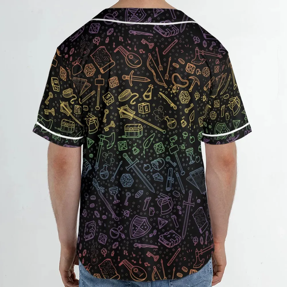 DnD Tabletop RPG Pattern Unisex Baseball Jersey - 2