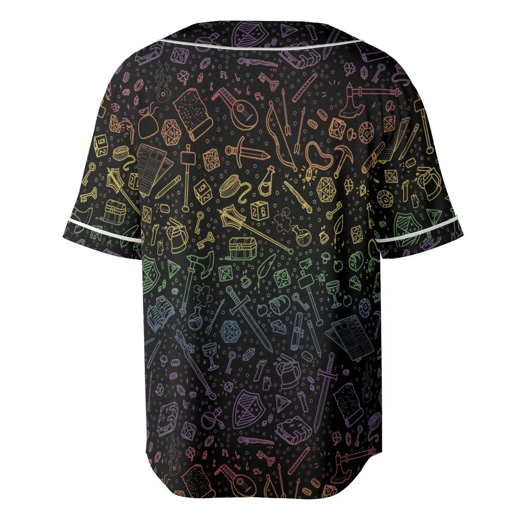DnD Tabletop RPG Pattern Unisex Baseball Jersey - 4