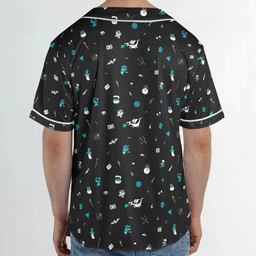 DnD Pattern Unisex Baseball Jersey - 2