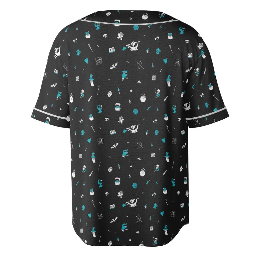 DnD Pattern Unisex Baseball Jersey - 4