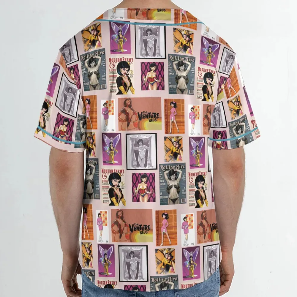 Dr. Mrs. The Monarch The Venture Bros. Magazine Poses Unisex Baseball Jersey - 2