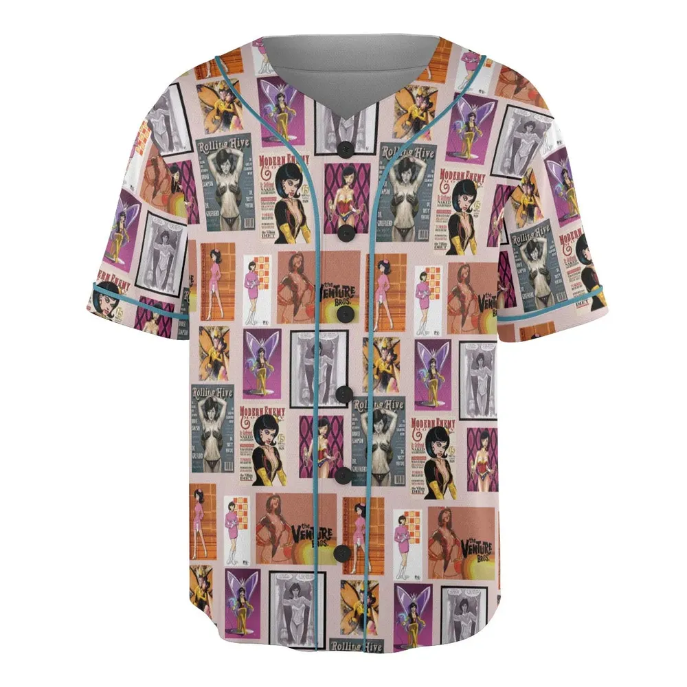 Dr. Mrs. The Monarch The Venture Bros. Magazine Poses Unisex Baseball Jersey - 3
