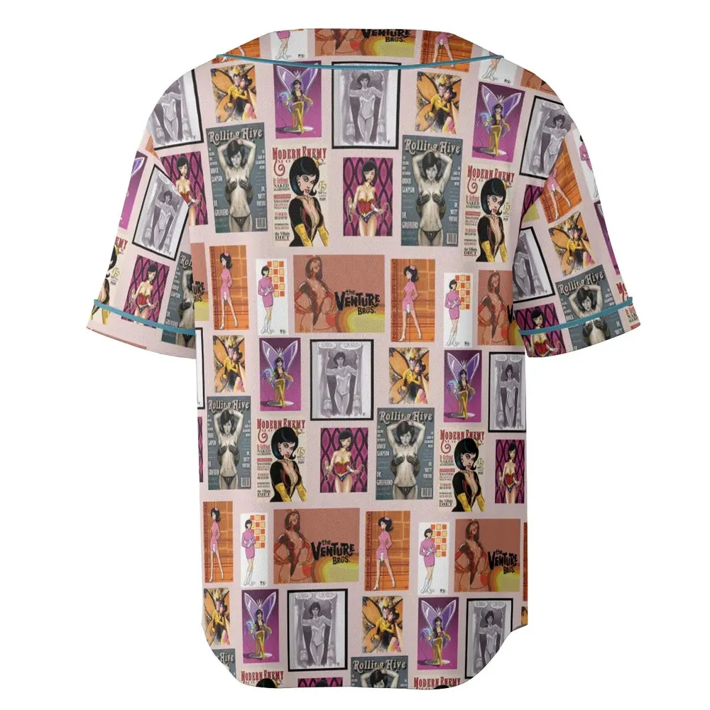 Dr. Mrs. The Monarch The Venture Bros. Magazine Poses Unisex Baseball Jersey - 4