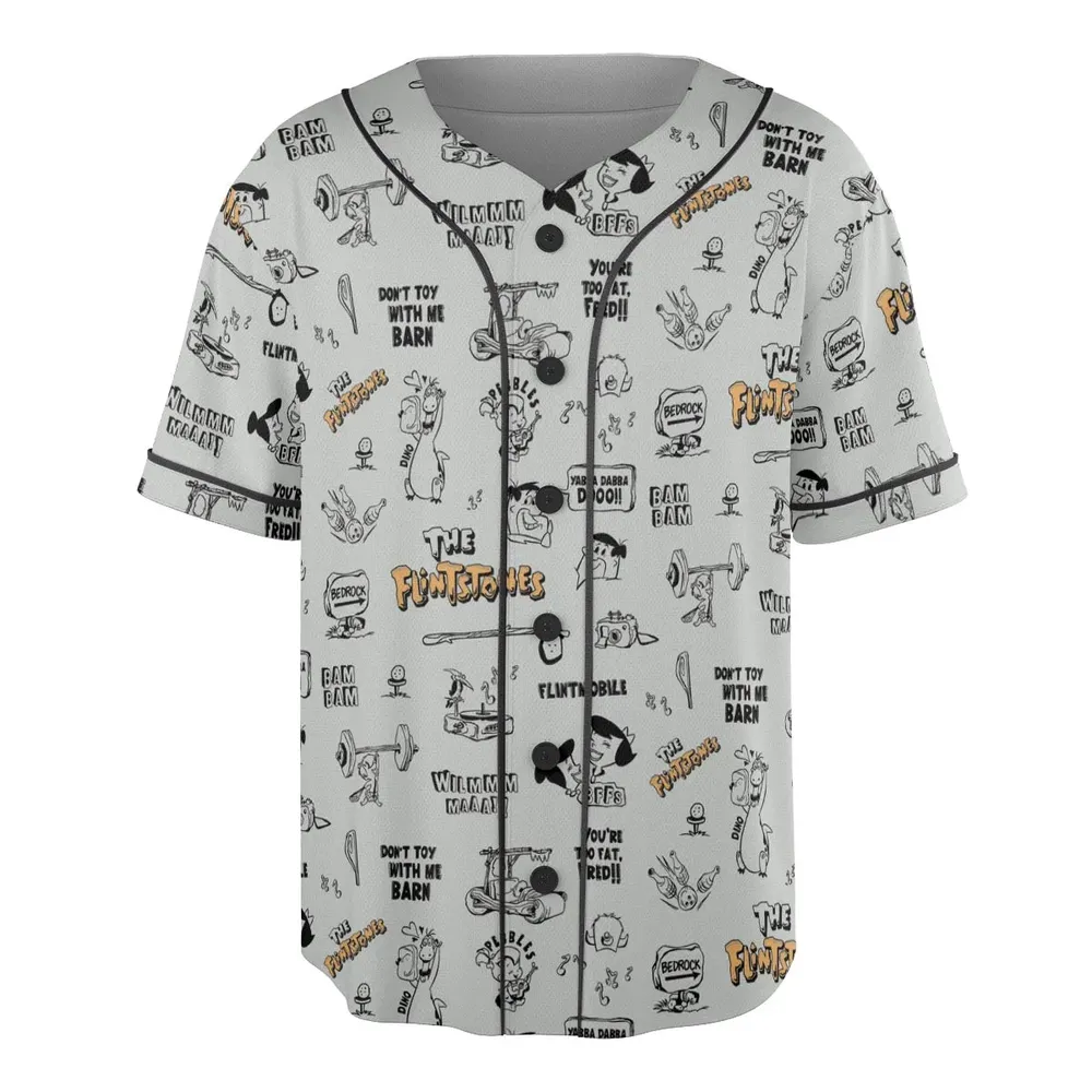 Don't Toy with Me Barn The Flintstones Unisex Baseball Jersey - 3