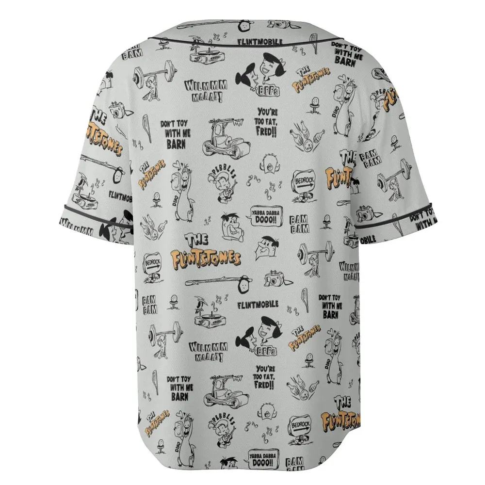 Don't Toy with Me Barn The Flintstones Unisex Baseball Jersey - 4