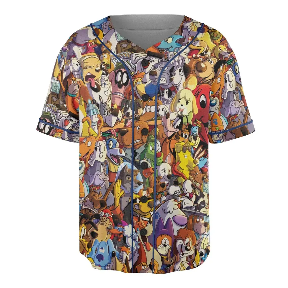 Dogs From Famous Cartoons Unisex Baseball Jersey - 3