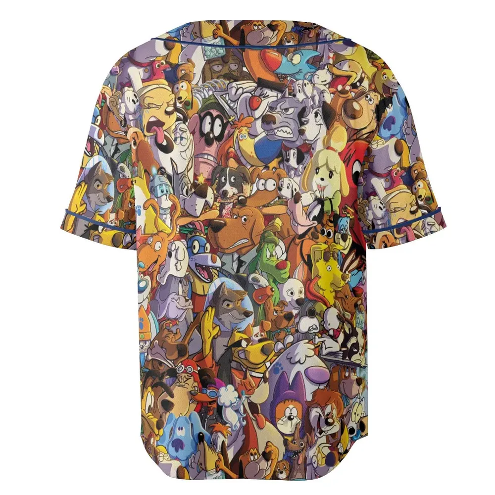 Dogs From Famous Cartoons Unisex Baseball Jersey - 4