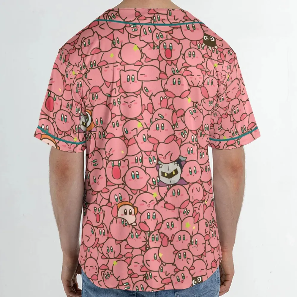 Cute Kirby Waddle Doo Bandana Waddle Dee Meta Knight Kirby's Characters Unisex Baseball Jersey - 2