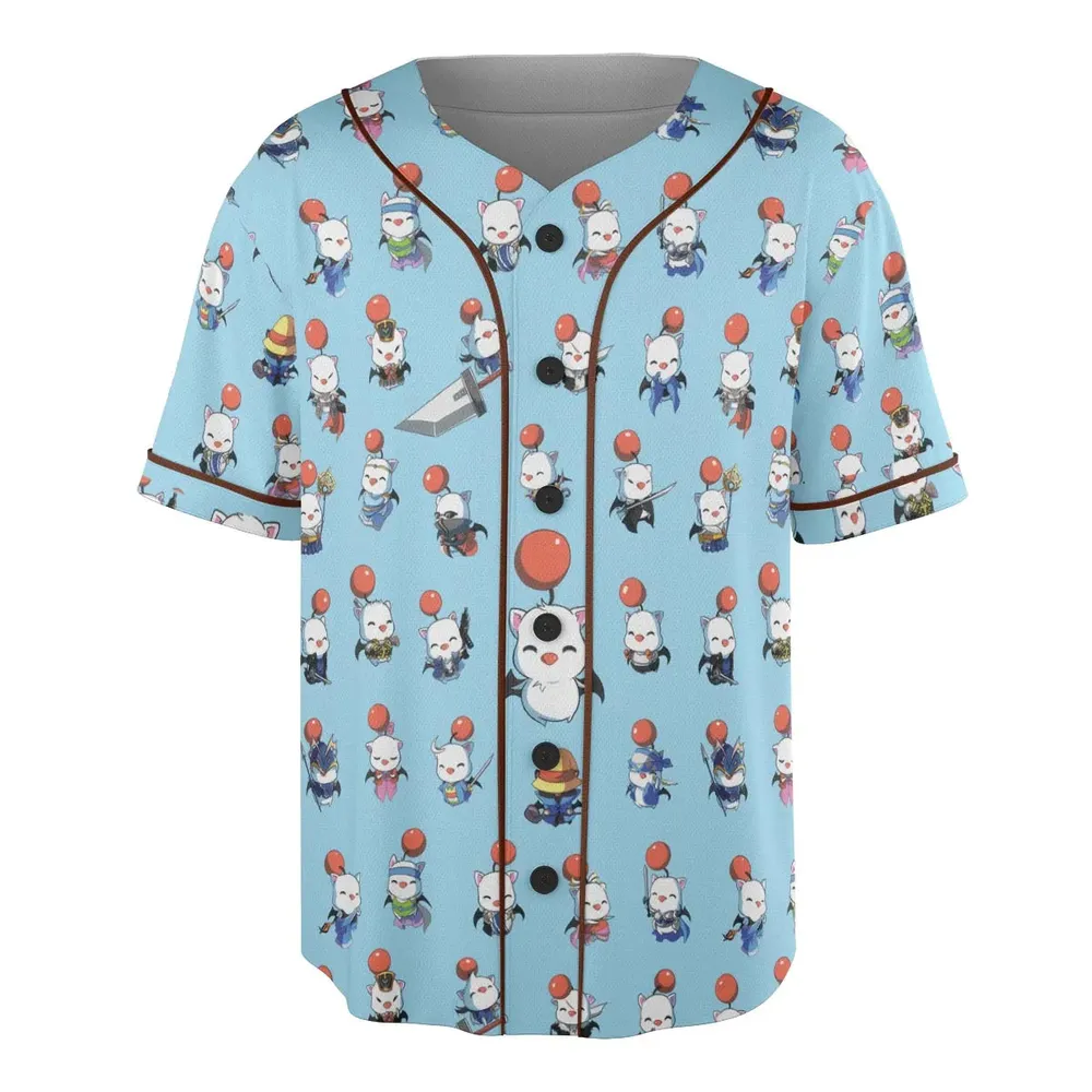 Cute Moogle Final Fantasy Unisex Baseball Jersey - 3
