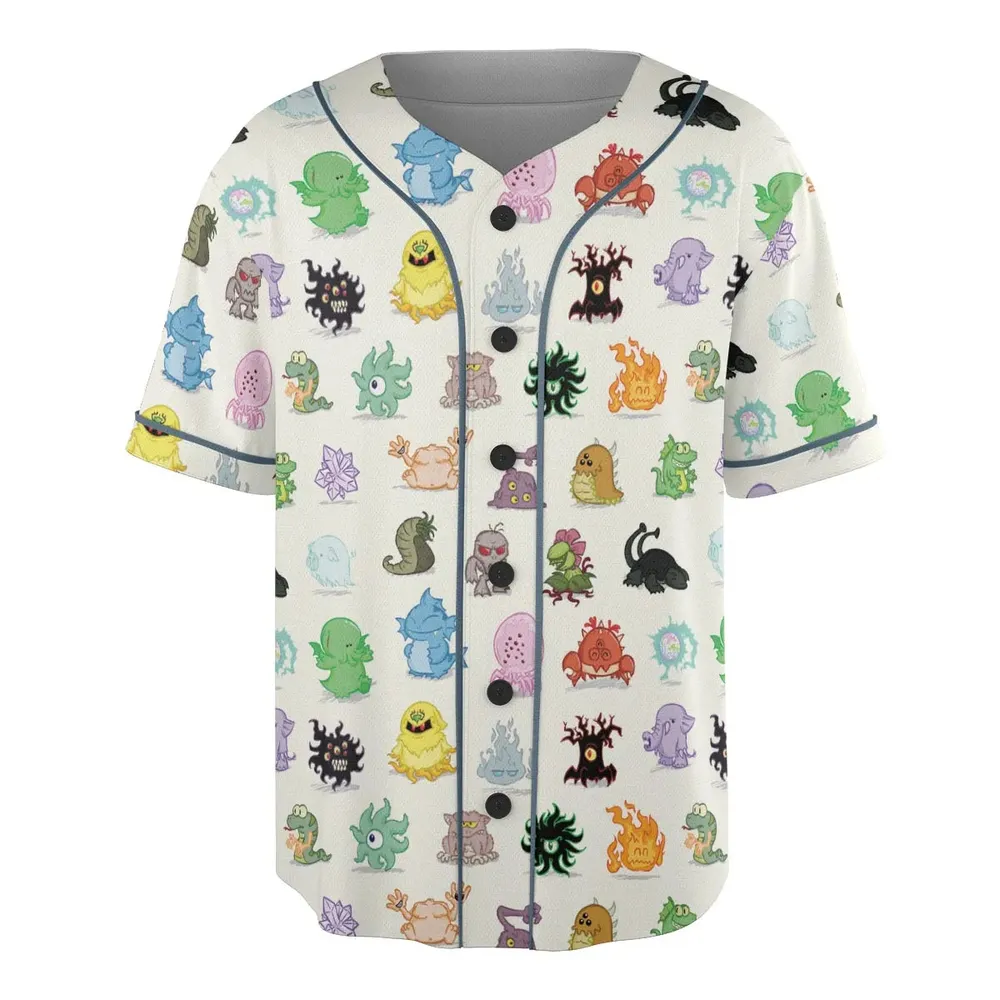 Cute Monsters H. P. Lovecraft Unisex Baseball Jersey - 3