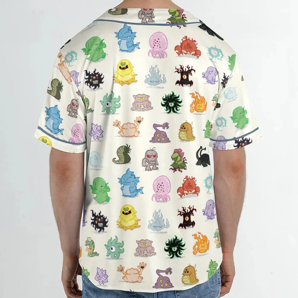 Cute Monsters H. P. Lovecraft Unisex Baseball Jersey - 2