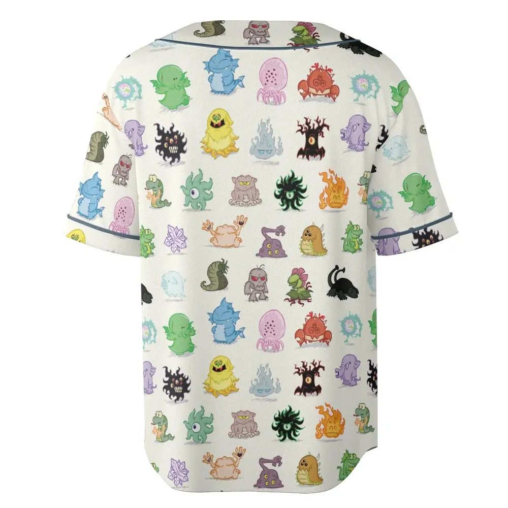 Cute Monsters H. P. Lovecraft Unisex Baseball Jersey - 4