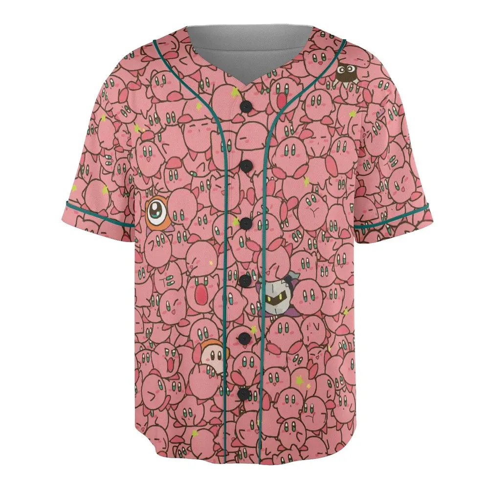 Cute Kirby Waddle Doo Bandana Waddle Dee Meta Knight Kirby's Characters Unisex Baseball Jersey - 3