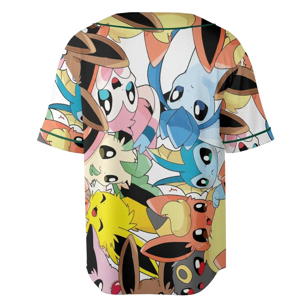 Cute Eevee Evolution Pokemon Unisex Baseball Jersey - 4