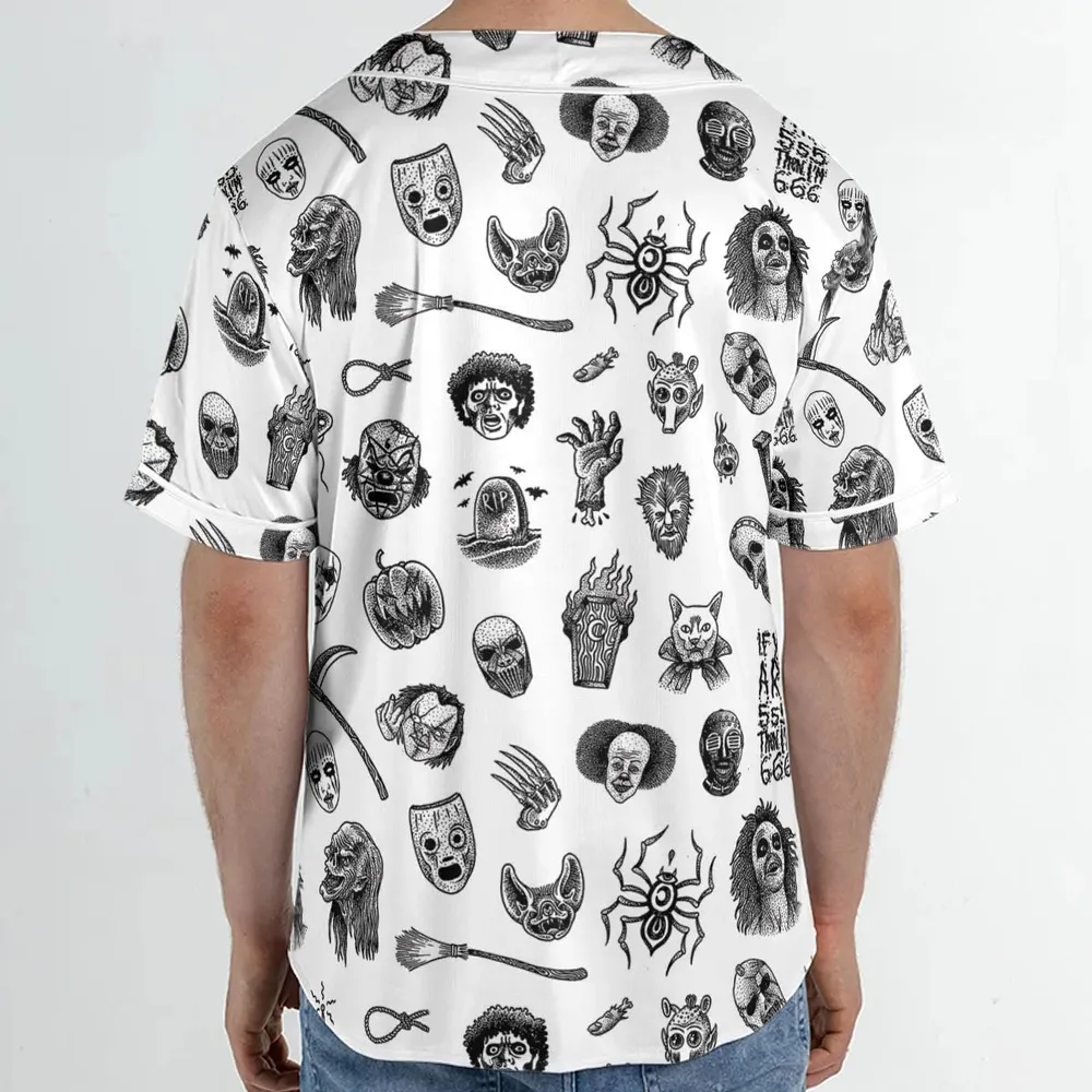 Cult Horror Characters Cryptkeeper Beetlejuice Chucky Fears of a clown Unisex Baseball Jersey - 2