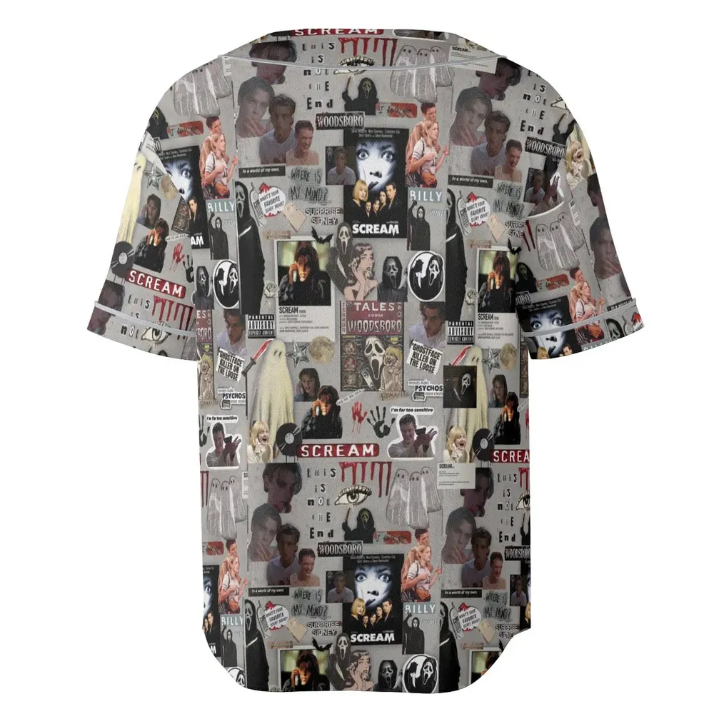 Crime Scene Scream Aesthetic Pattern Unisex Baseball Jersey - 4