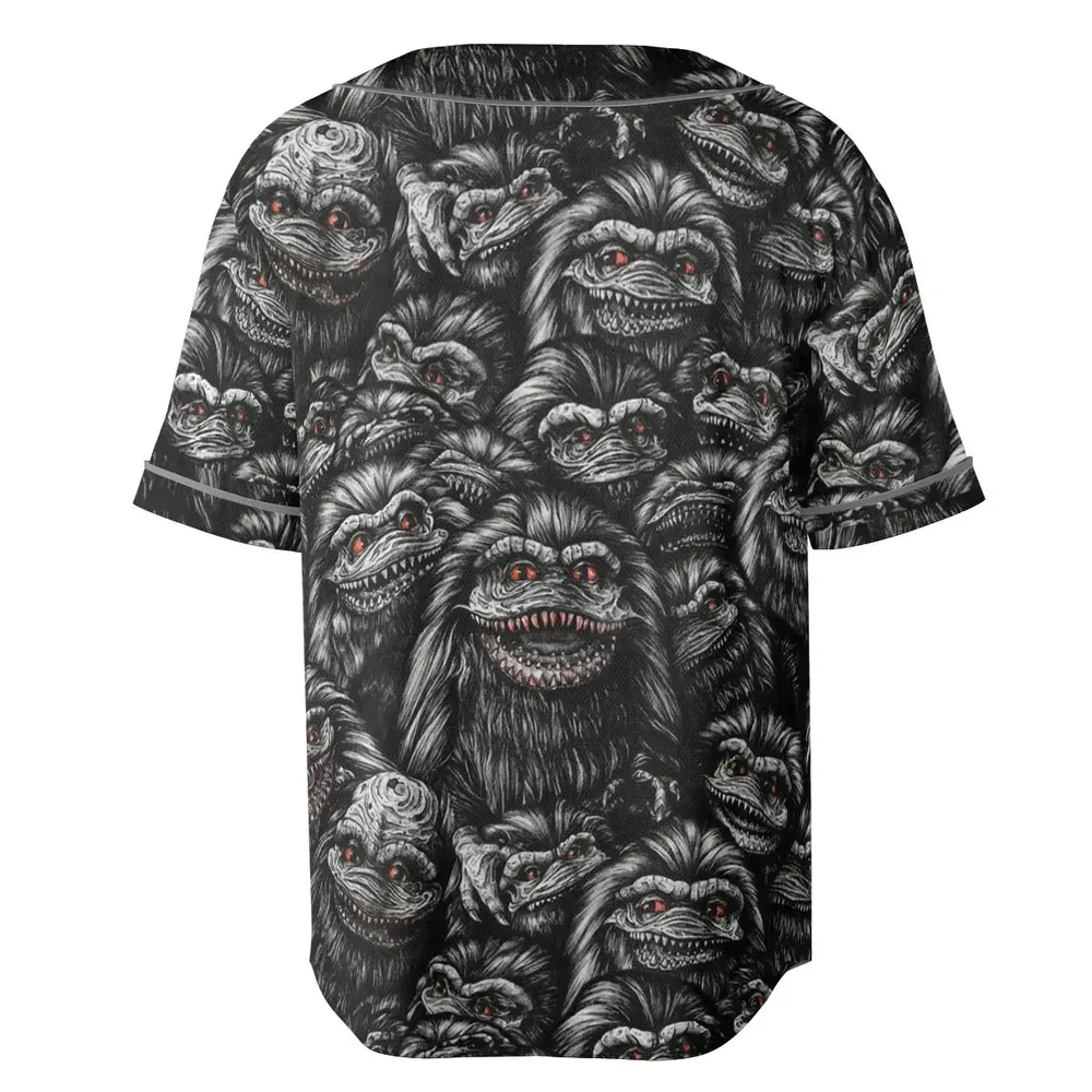 Critters Pattern Halloween Unisex Baseball Jersey - 4