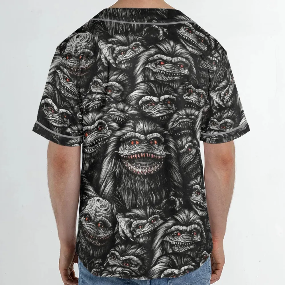 Critters Pattern Halloween Unisex Baseball Jersey - 2