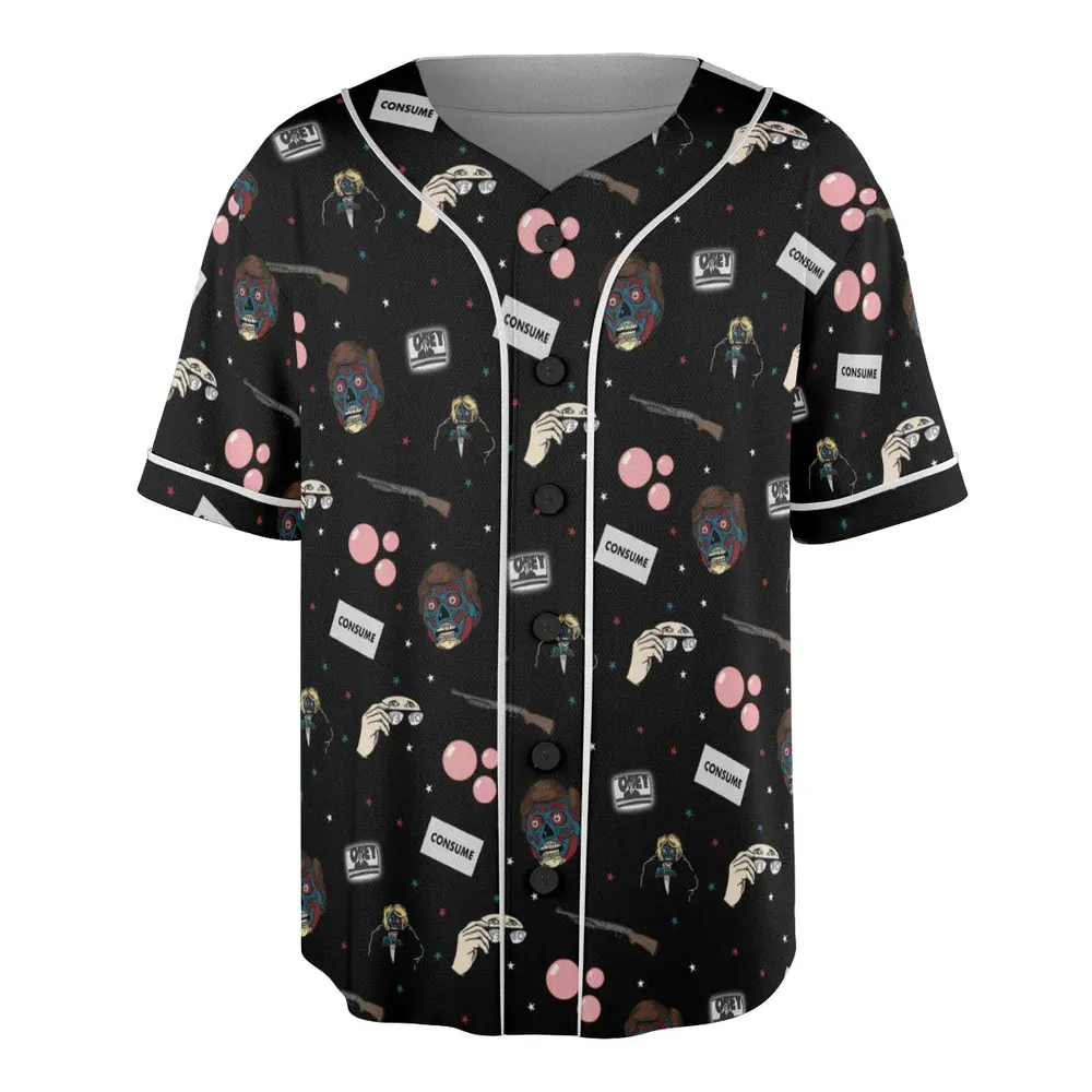 Consume They Live Patterns Unisex Baseball Jersey - 3
