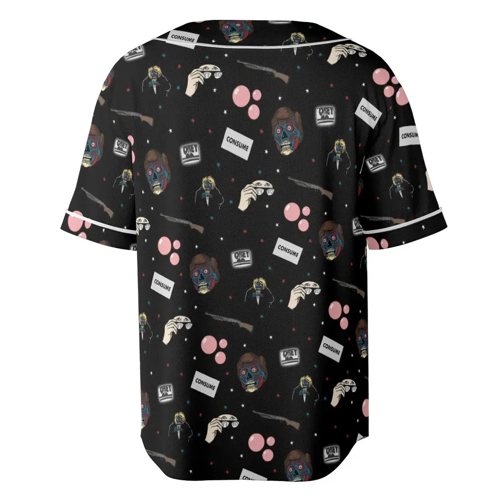 Consume They Live Patterns Unisex Baseball Jersey - 4