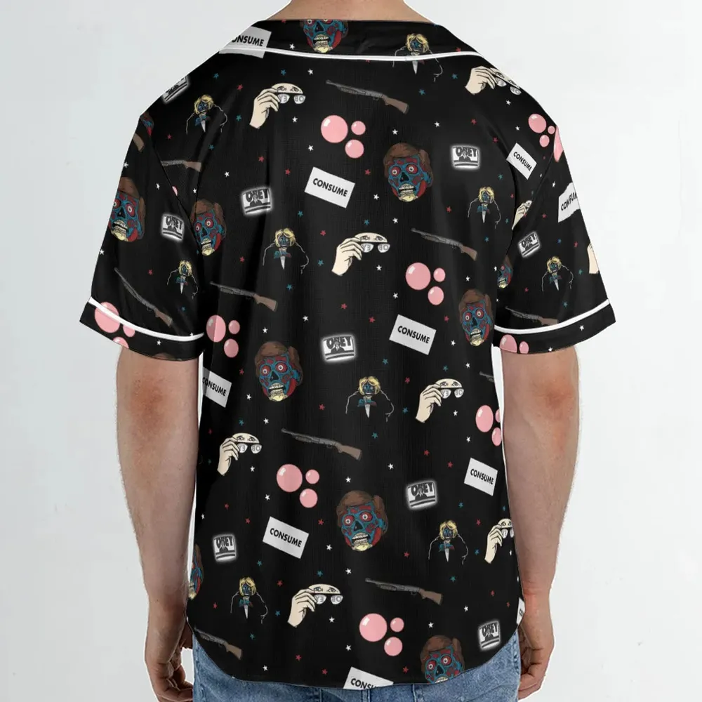 Consume They Live Patterns Unisex Baseball Jersey - 2