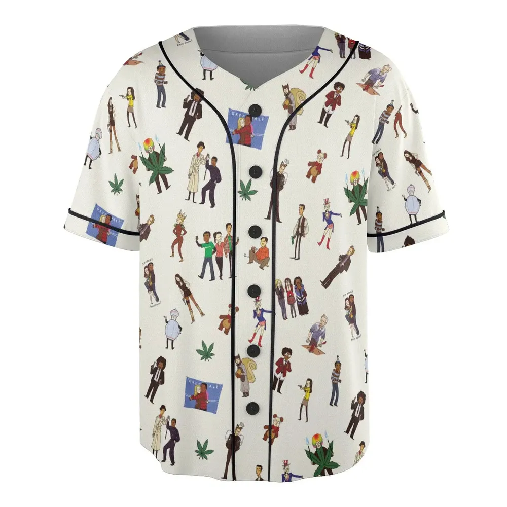 Community Characters Costumes Pattern Unisex Baseball Jersey - 3