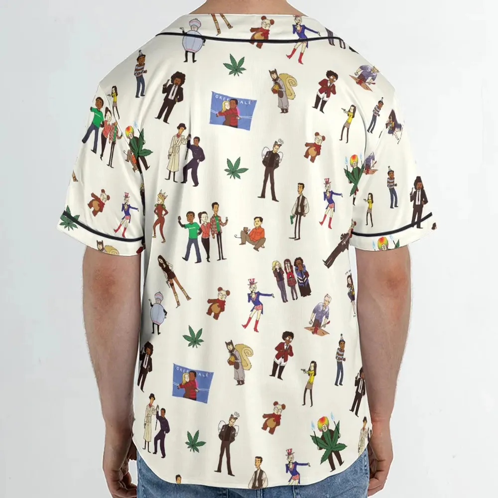Community Characters Costumes Pattern Unisex Baseball Jersey - 2
