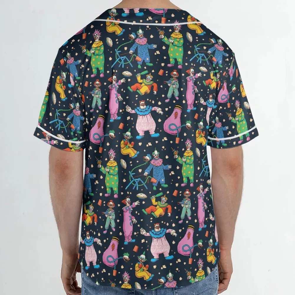 Clowns Popcorn Killer Klowns from Outer Space Pattern Unisex Baseball Jersey - 2