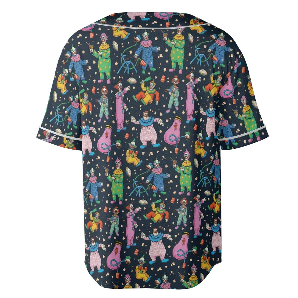 Clowns Popcorn Killer Klowns from Outer Space Pattern Unisex Baseball Jersey - 4