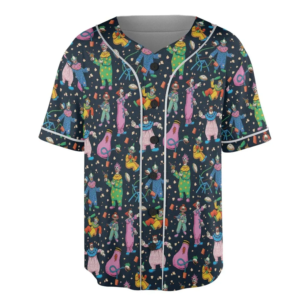 Clowns Popcorn Killer Klowns from Outer Space Pattern Unisex Baseball Jersey - 3