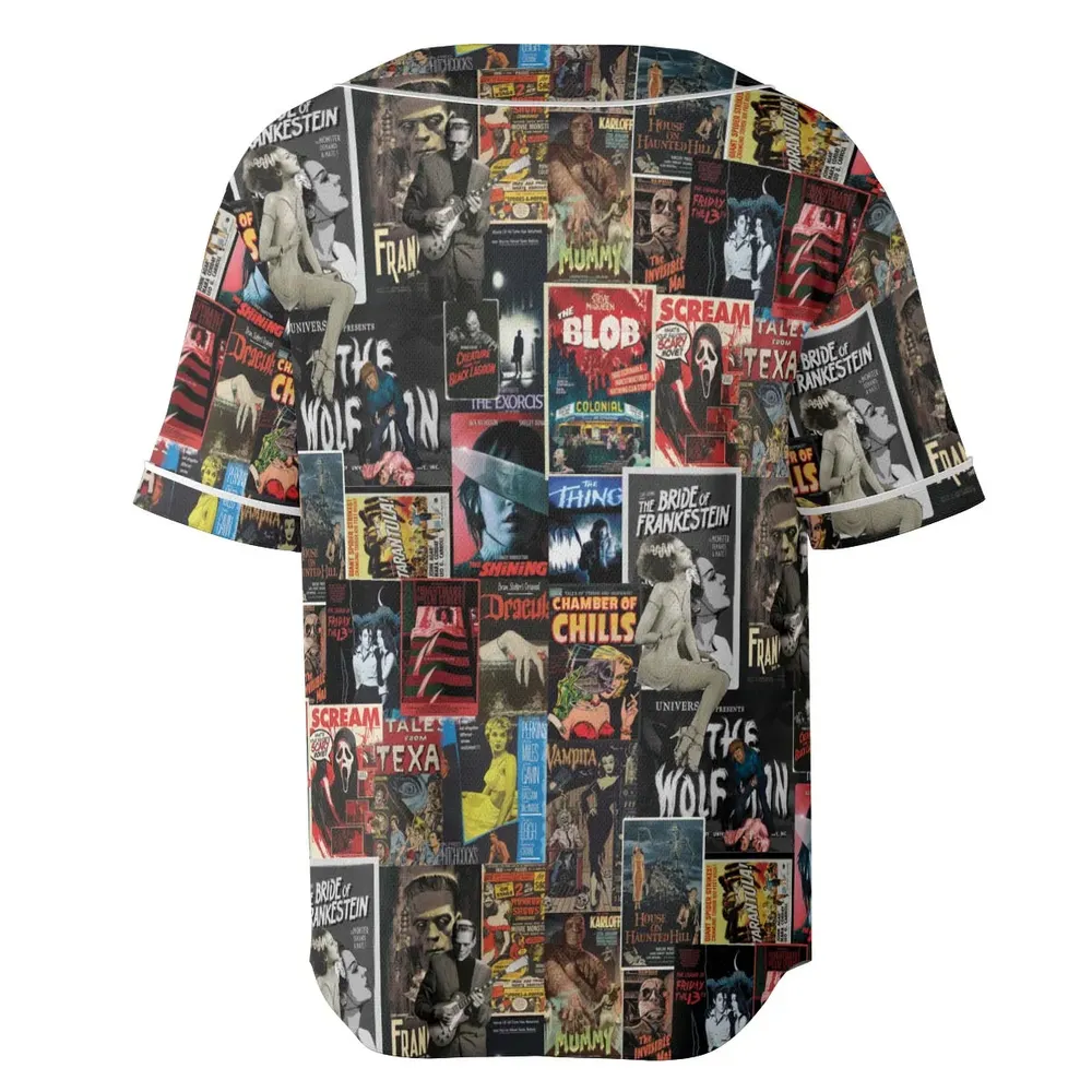 Classic Horror Movie Posters Monster Universal Scream Ghostface The Thing Unisex Baseball Jersey - 4