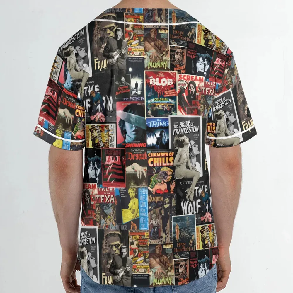 Classic Horror Movie Posters Monster Universal Scream Ghostface The Thing Unisex Baseball Jersey - 2