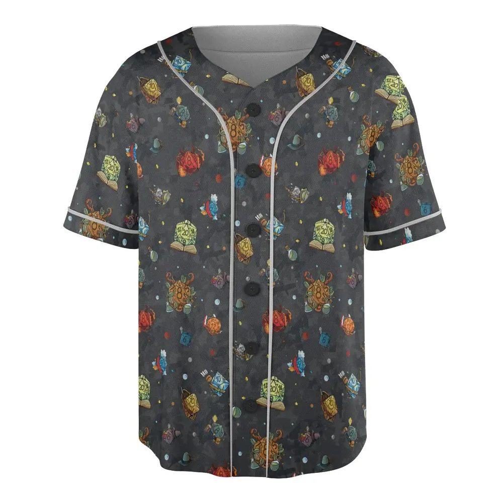 Class Dices DND Pattern Unisex Baseball Jersey - 3