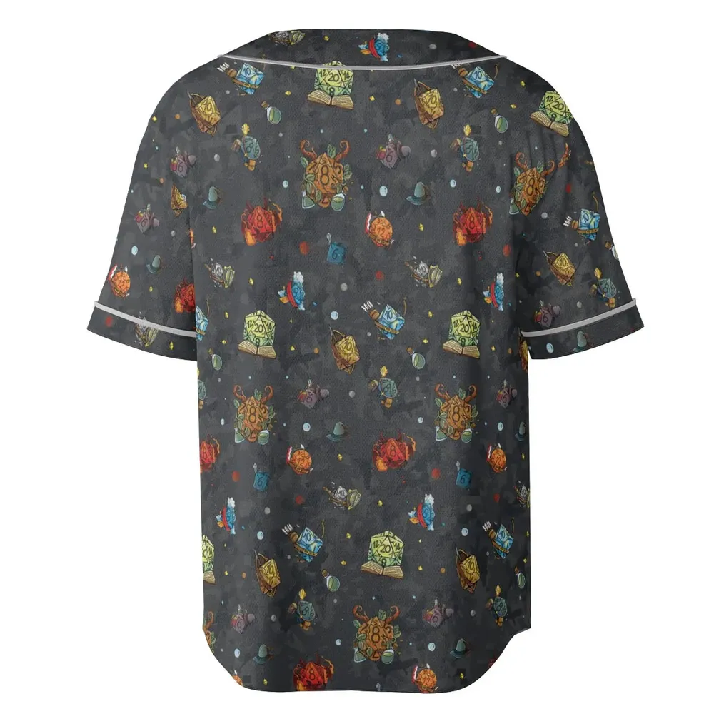 Class Dices DND Pattern Unisex Baseball Jersey - 4