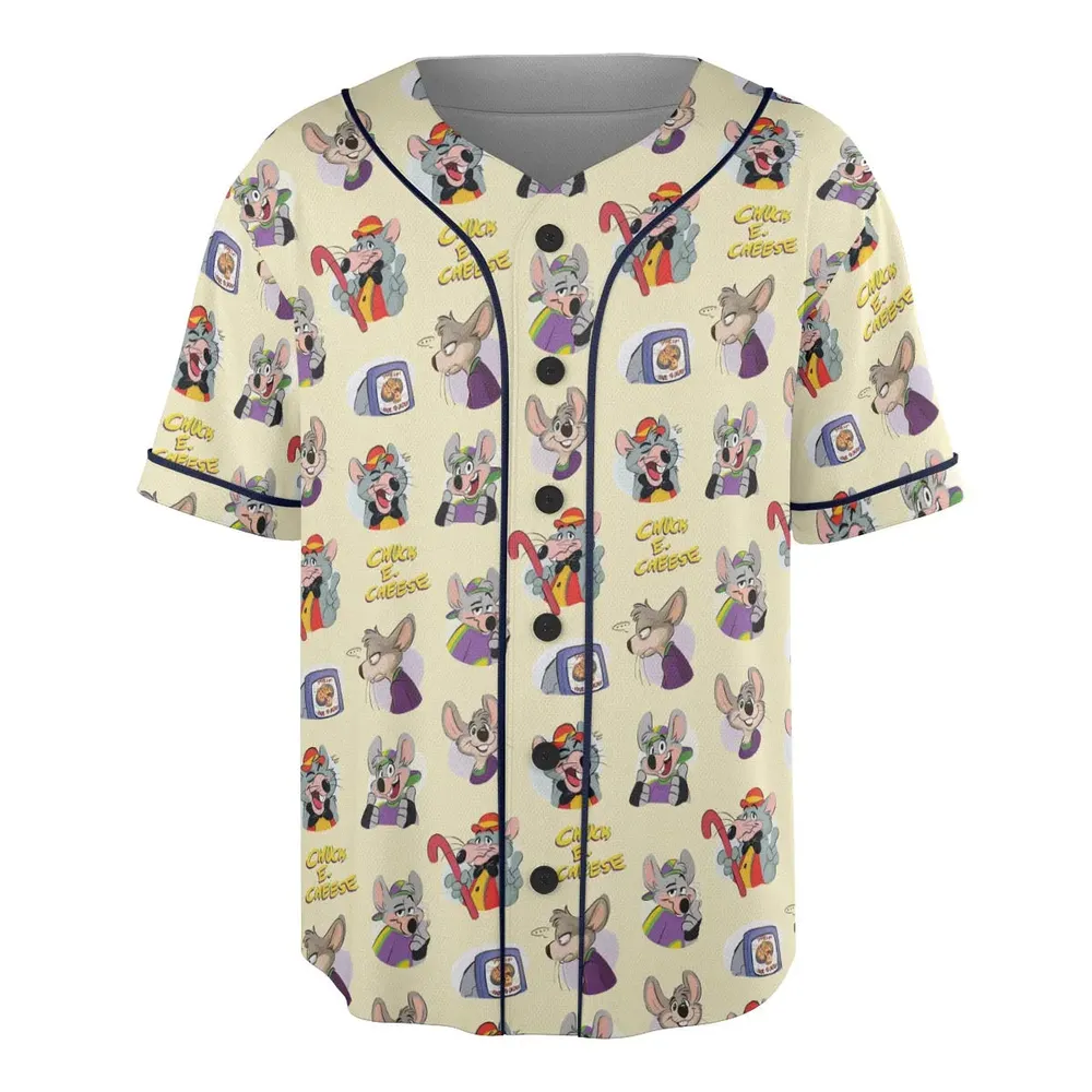 Chuck E. Cheese Pattern Unisex Baseball Jersey - 3