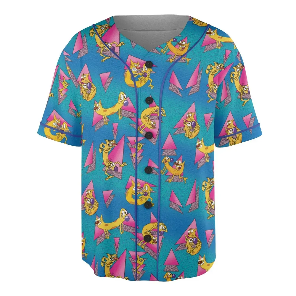 CatDog Nickelodeon Pattern Unisex Baseball Jersey - 3