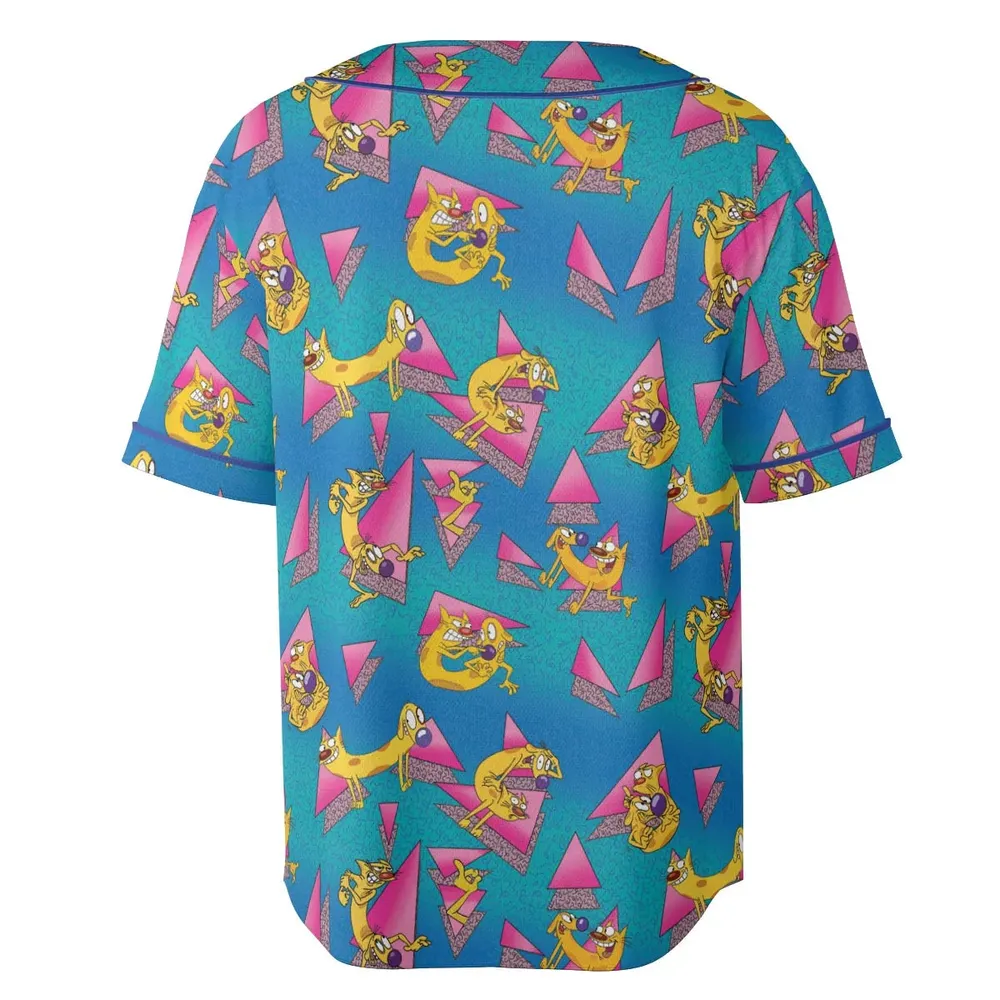 CatDog Nickelodeon Pattern Unisex Baseball Jersey - 4