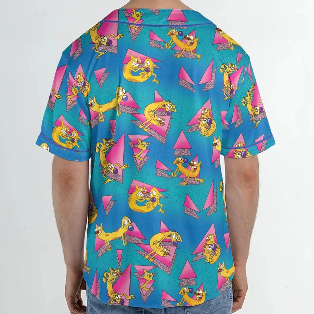 CatDog Nickelodeon Pattern Unisex Baseball Jersey - 2