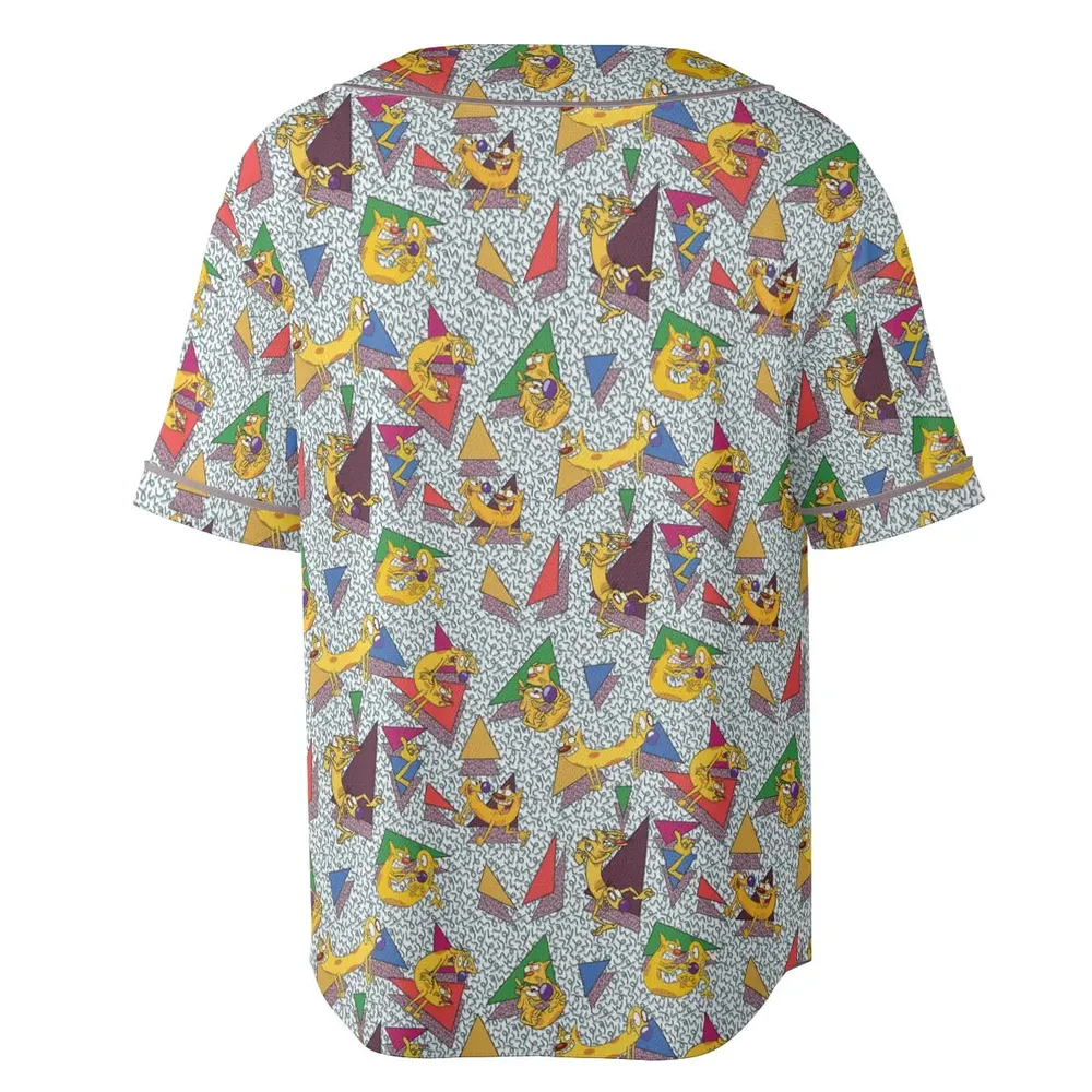 Catdog 90s Cartoon Pattern Unisex Baseball Jersey - 4