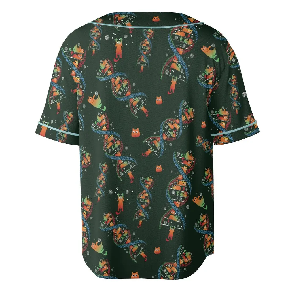 Cat Kitten DNA Pattern Unisex Baseball Jersey - 4