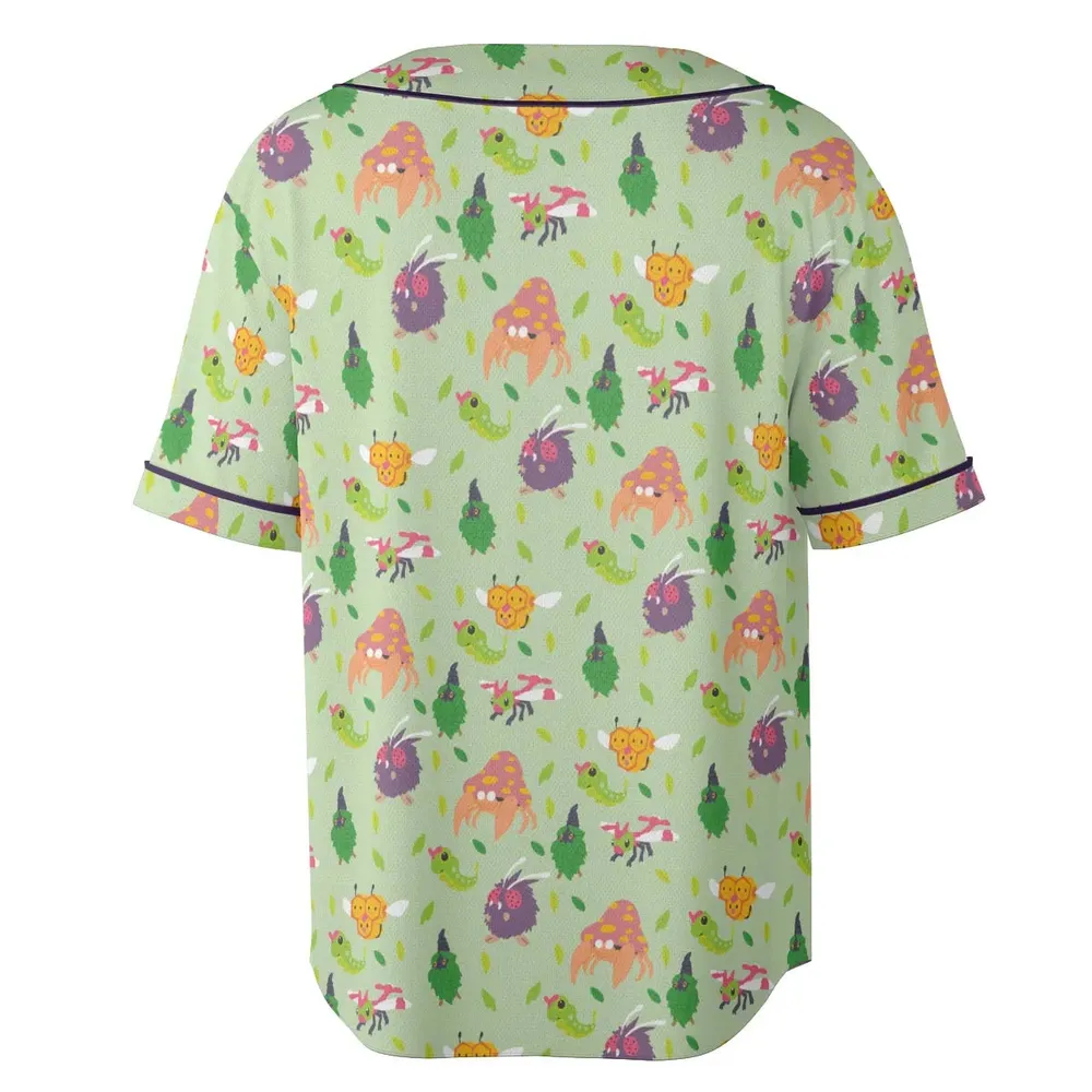 Bug Type Pokemon Pattern Unisex Baseball Jersey - 4