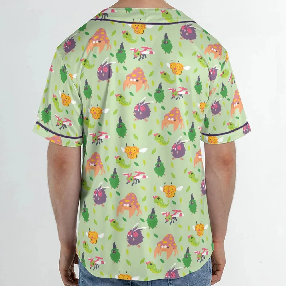 Bug Type Pokemon Pattern Unisex Baseball Jersey - 2