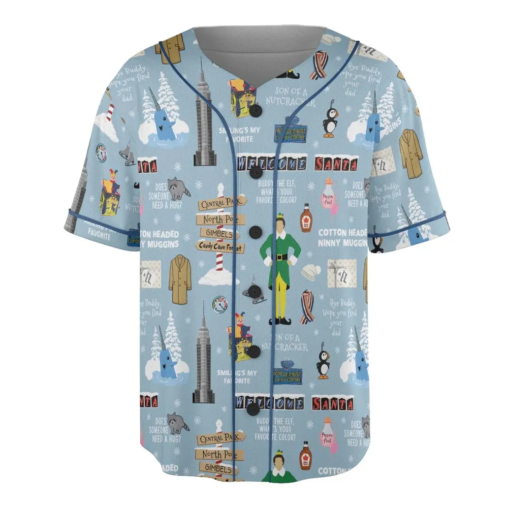 Buddy the ELF Quotes Christmas Unisex Baseball Jersey - 3