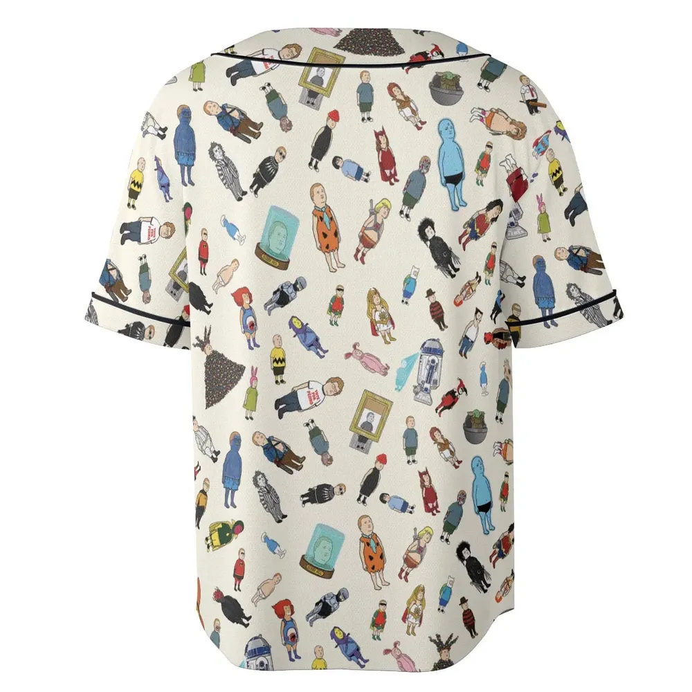 Bobby Hill King Of The Hill Pattern Unisex Baseball Jersey - 4