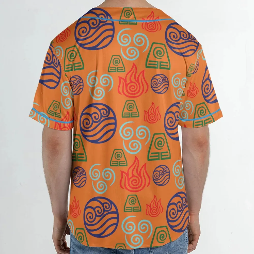 Bending Elements Avatar Button Up Unisex Baseball Jersey - 2
