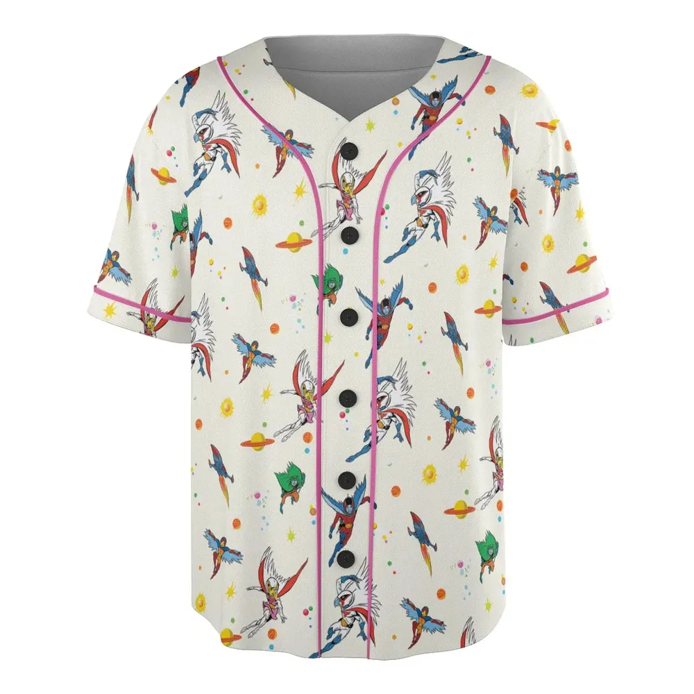 Battle of the Planets Pattern Unisex Baseball Jersey - 3