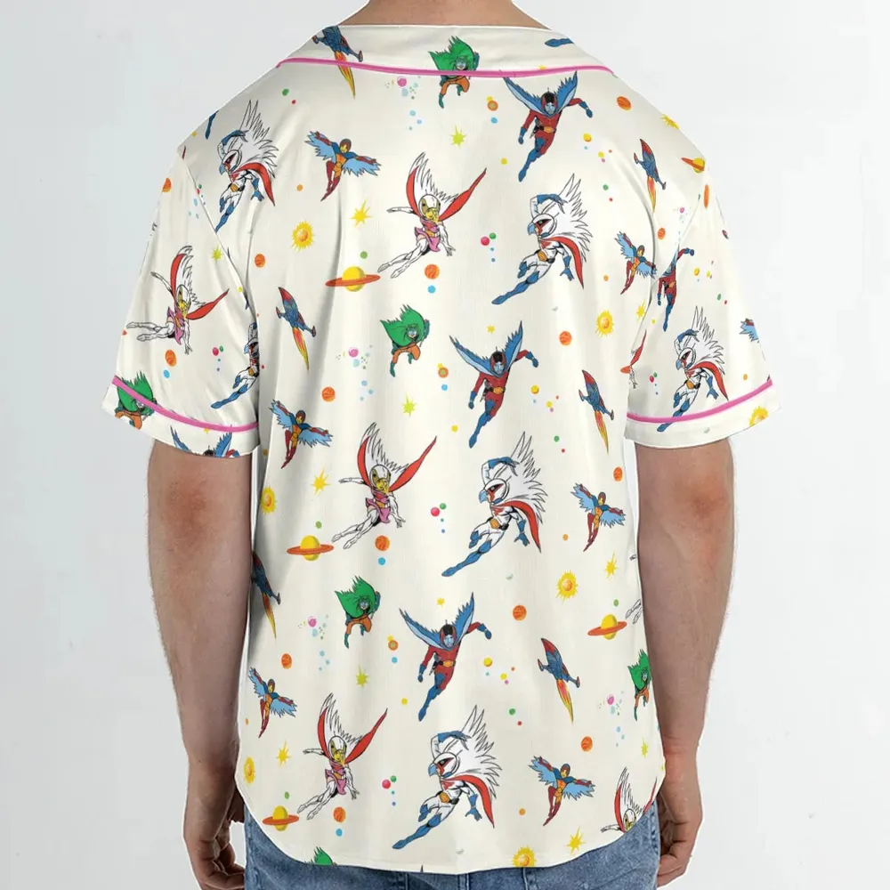 Battle of the Planets Pattern Unisex Baseball Jersey - 2