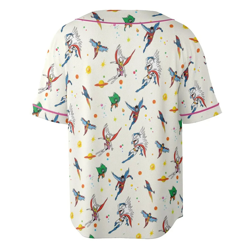 Battle of the Planets Pattern Unisex Baseball Jersey - 4