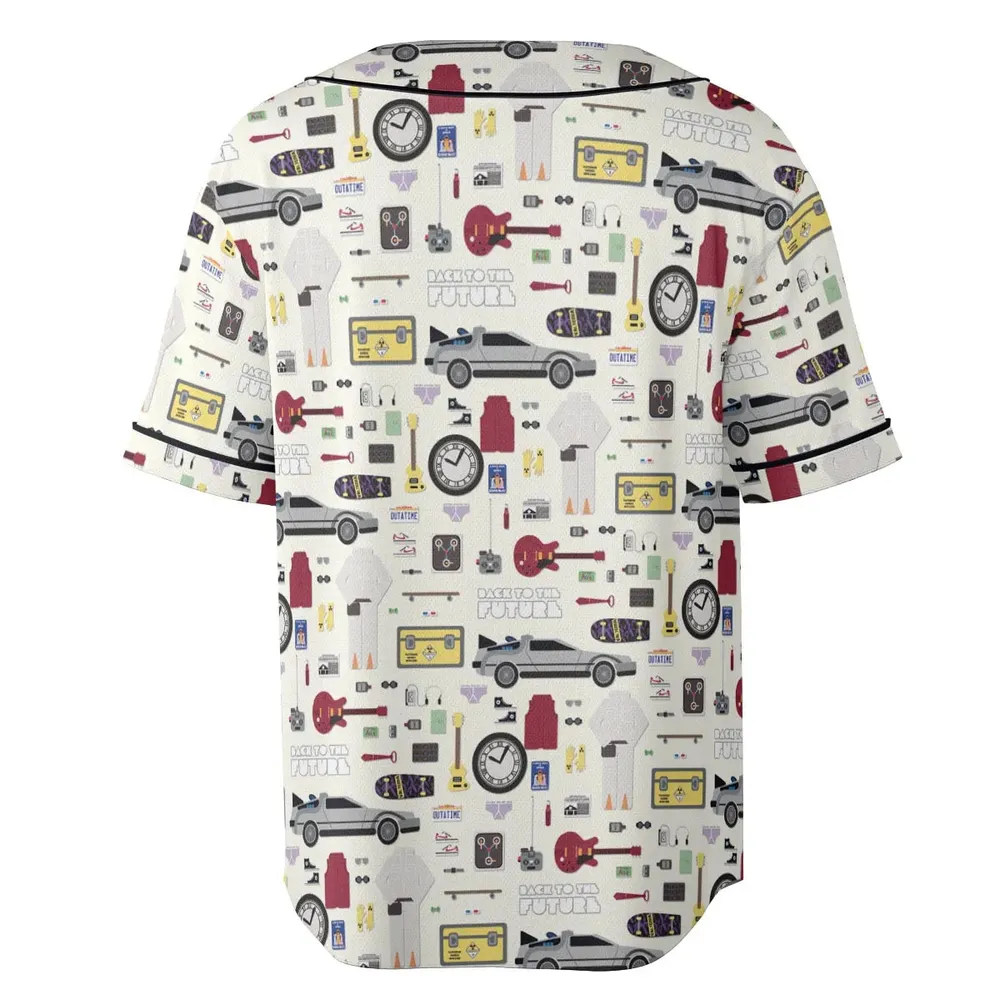 Back to the Future Pattern Unisex Baseball Jersey - 4