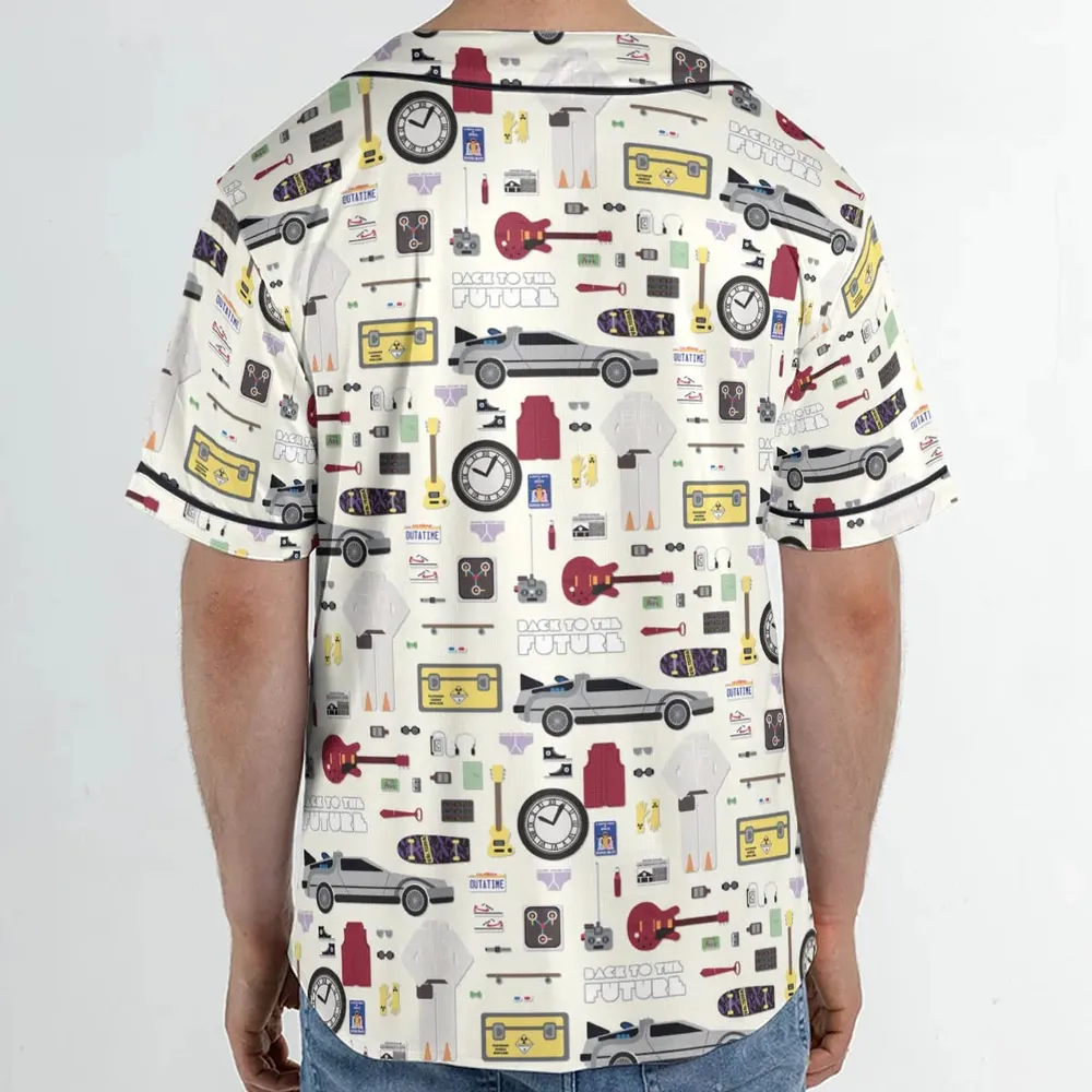 Back to the Future Pattern Unisex Baseball Jersey - 2